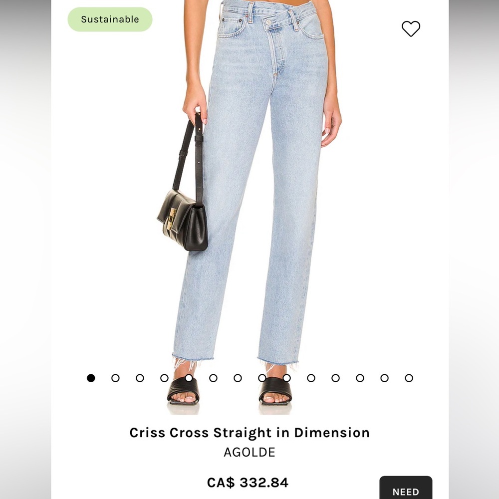 AGOLDE brand new never worn viral criss cross jeans